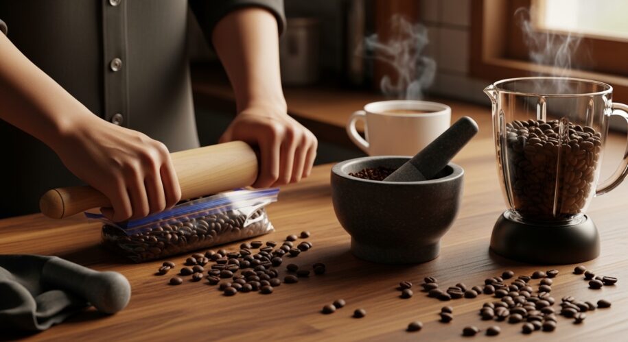 How to Grind Coffee Beans Without a Grinder